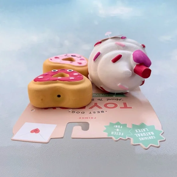 Valentine's Day "Love You A Latte" 3-Piece Dog Squeaky Toy Set - Picture 4 of 6